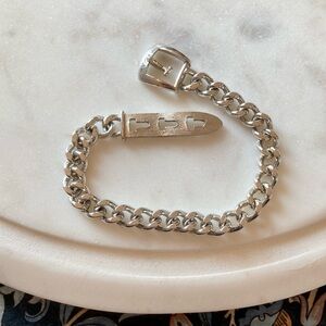 Vintage Avon Belt Buckle Silver Link Bracelet